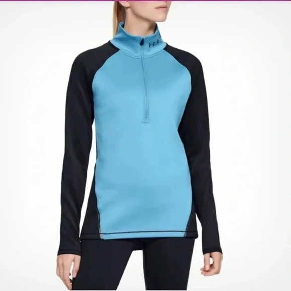 NWOT Under Armour Fitted Coldgear Quarter Zip Long Sleeve Pullover - Picture 1 of 8